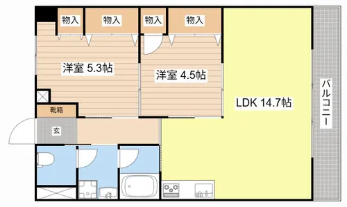 グレースシノキ【402号室】の間取り