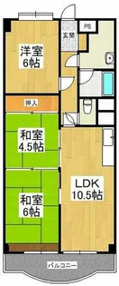 狭山レークハイツ2号棟【6階】の間取り