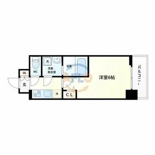 エスリード ザ・カレント大阪【6階】の間取り