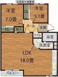 マンションCat’s eye【2階】の間取り