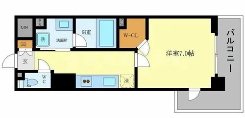 ハビテ靭センターコート【3階】の間取り