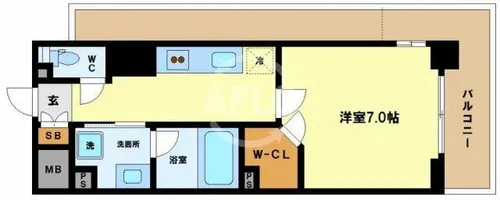 ハビテ靭センターコート【13階】の間取り