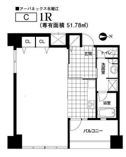 アーバネックス北堀江【4階】の間取り