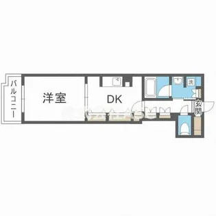 パークキューブ北浜【1303号室】の間取り