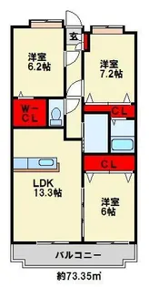 福岡県北九州市八幡西区上の原2丁目【マンション】の間取り