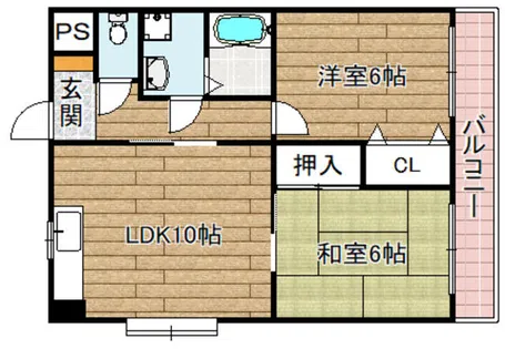 メゾン飛鳥【5階】の間取り