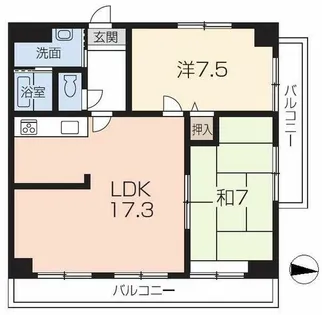 ハッピーライフ・フジ【607号室】の間取り