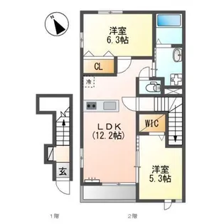 カルチェ【2階】の間取り