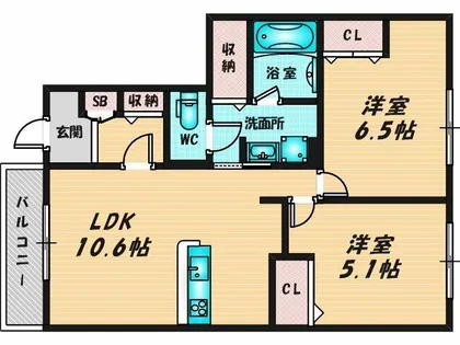 アット横小路【1階】の間取り