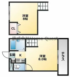 ベルジュネス【1階】の間取り