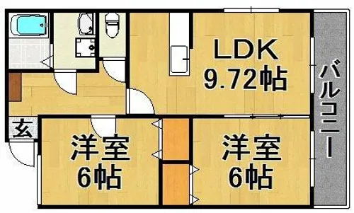 フェリスタ香椎【2階】の間取り