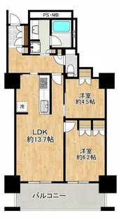阿波座ライズタワーズ フラッグ46(OMPタワー)【7階】の間取り