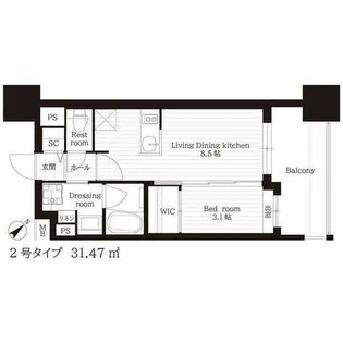 アプリークス平尾山荘通り【14階】の間取り