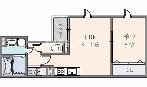 グローハイツ若江【303号室】の間取り