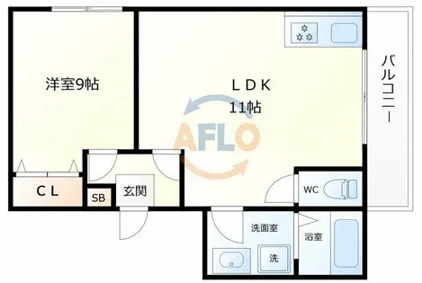 大宝ルグラン阿波座【5階】の間取り
