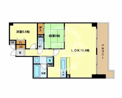 グランドメゾン江戸堀【10階】の間取り
