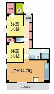 ラピスコート【203号室】の間取り