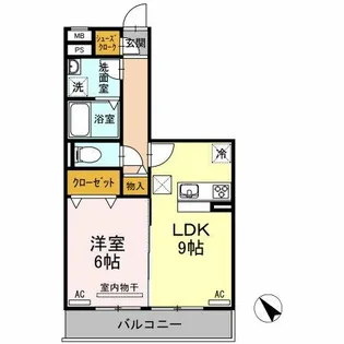 セジュール昭和【101号室】の間取り