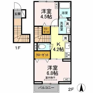 サニーコート スリーリバー【2階】の間取り