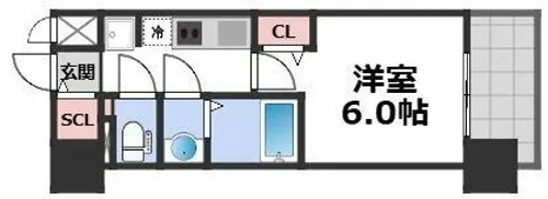 プレサンス深江橋ラヴィゲート【6階】の間取り