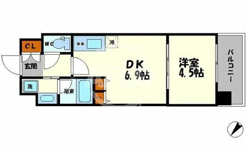 S-RESIDENCE淀屋橋【12階】の間取り