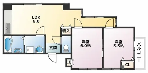 イースト御影【4号室】の間取り