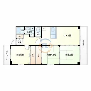 アスティオン江坂【6階】の間取り