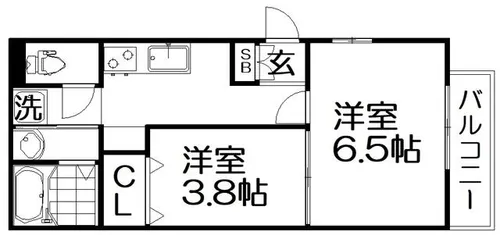 Reterasu光善寺【101号室】の間取り