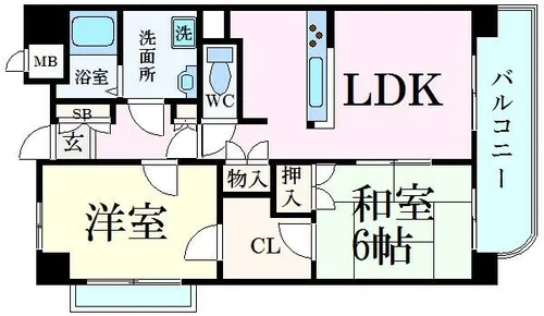 キャッスルコート安室【2階】の間取り
