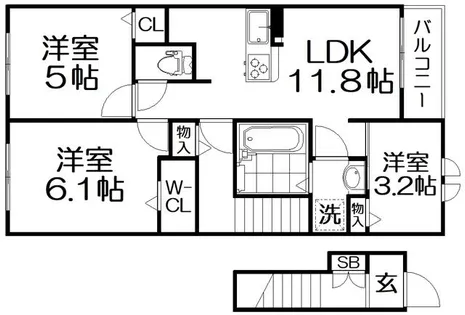 グレイシス藤が尾【2階】の間取り
