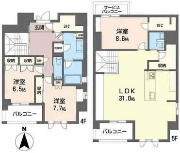 シャーメゾンステージ香櫨園【402号室】の間取り