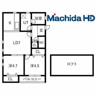 グランビア富木駅前【201号室】の間取り