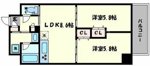 和良久ライフ【8階】の間取り
