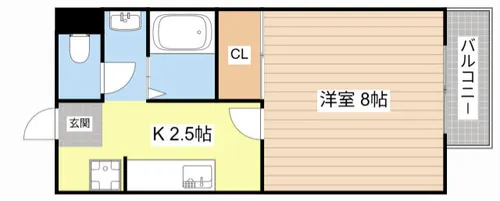 West Court【101号室】の間取り