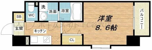 LOWLANDS西天満【6階】の間取り