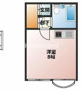 プチマンション津秦【3B号室】の間取り