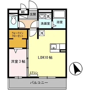 セジュール白浜 B棟【203号室】の間取り