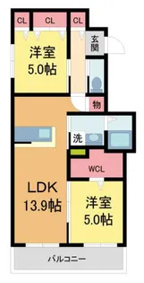 ヘーベルメゾン神楽夙川ウエスト【302号室】の間取り