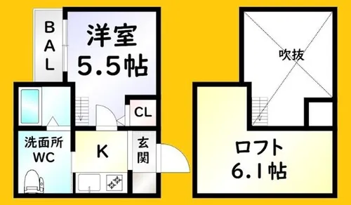RideⅡ【2階】の間取り