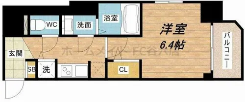 サムティ北浜大手通【6階】の間取り