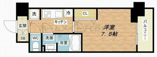 エスリード大阪城アクシス【2階】の間取り