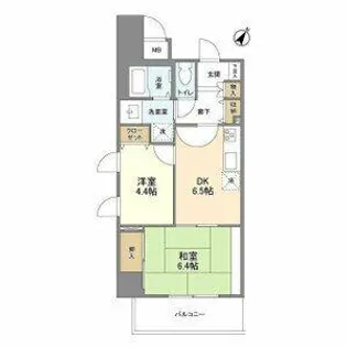 パロス美野島【307号室】の間取り