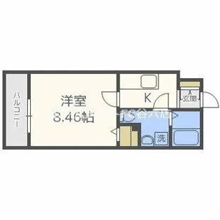 R SQUARE東天満【6階】の間取り