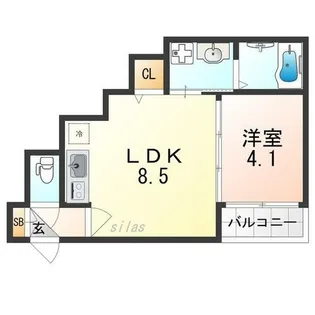 GRANDIR津久野【1階】の間取り