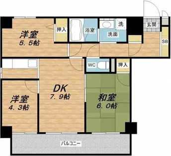 第一玉造マンション【7階】の間取り