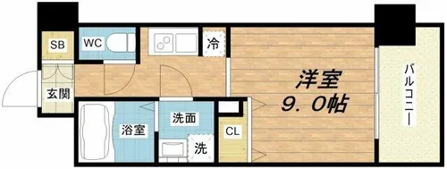 エス・キュート梅田中崎町【10階】の間取り