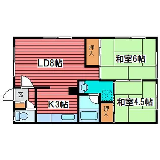 第1寿ハイツ【2階】の間取り