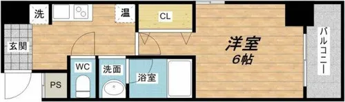 ウイングコート船場【6階】の間取り