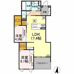 カサブランカ【102号室】の間取り