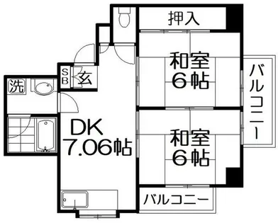川島第20ビル枚方公園【4階】の間取り